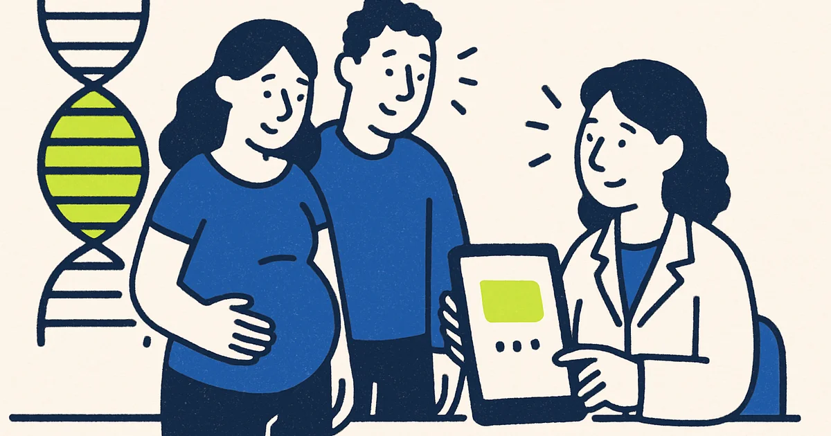 Couple looking at pregnancy planning information together