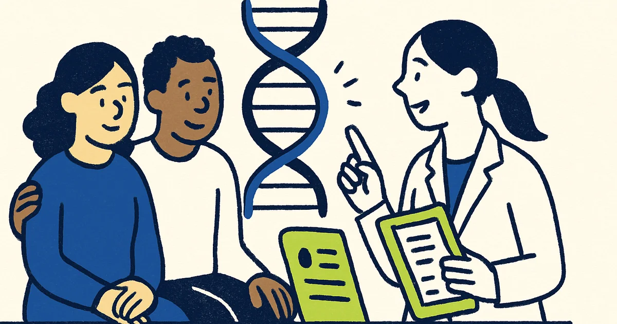 Parent holding hands with a young child outdoors, representing families making informed decisions about genetic health